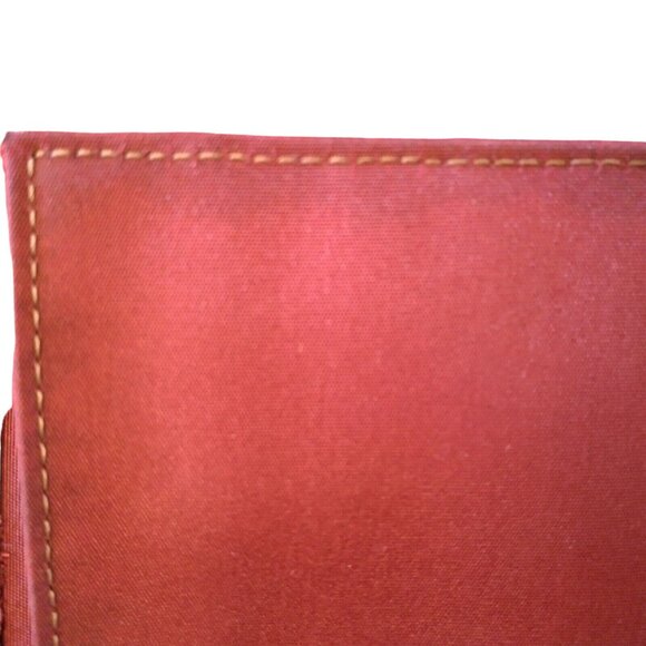 Fossil Genuine Leather Wallet Red Tri Fold 12 Card Slots Checkbook Flawed READ - Picture 15 of 16